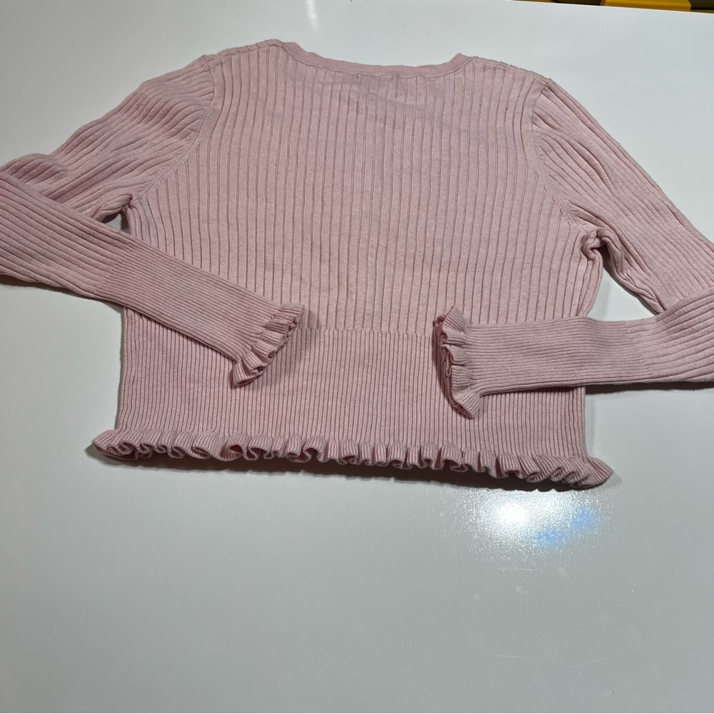 NWT Wild Fable Blush Pink Ruffle Hem Cardigan- L - Picture 3 of 6